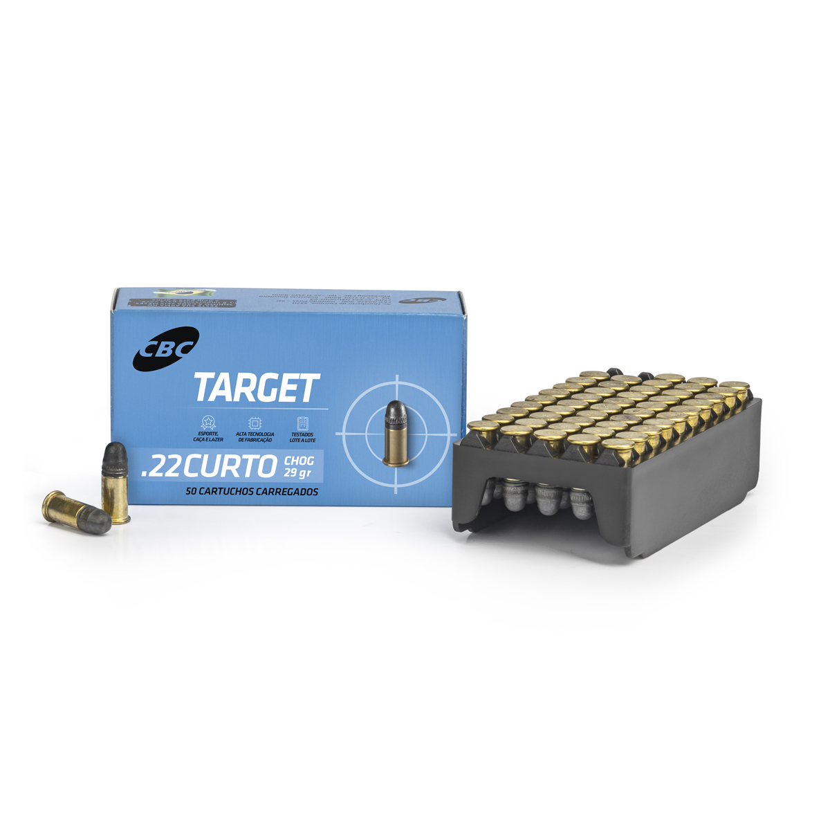 Cartucho CBC .22 Target Curto CHOG 29Gr Cx.50un